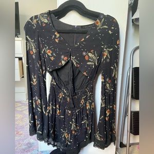 Black Romper with Pattern